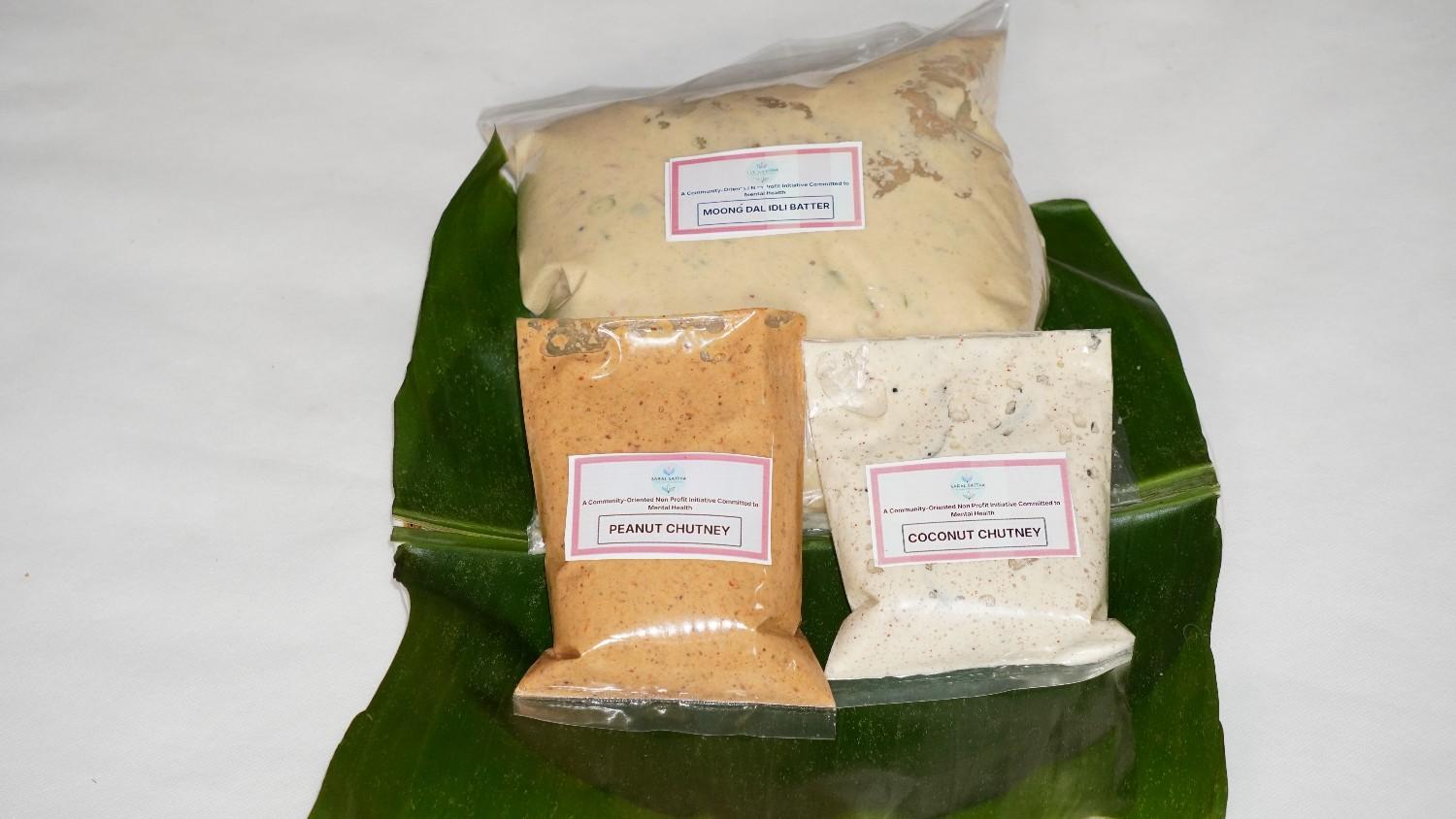 Moong Dal Idli Batter With Chutney